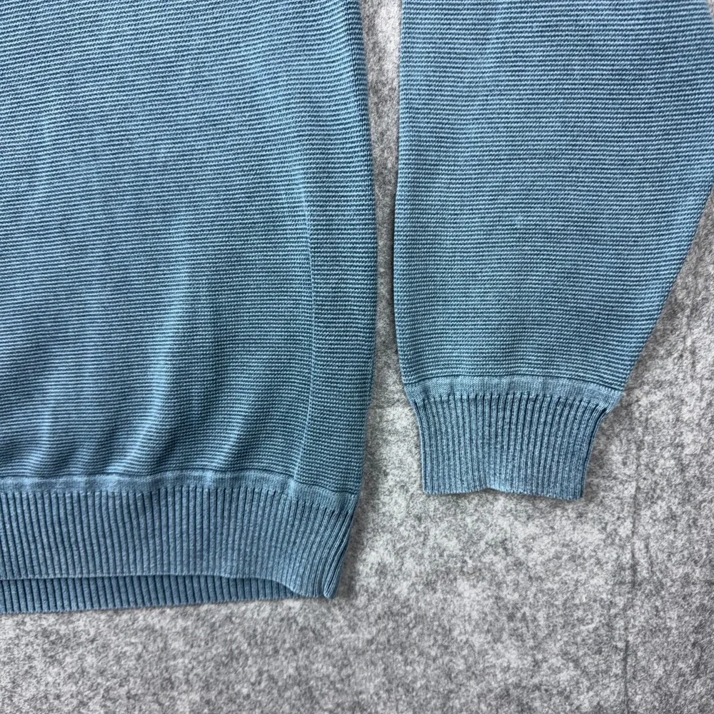 Tommy Bahama Sweater Mens XL Blue Full Zip 100% Cotton Lightweight Jacket Casual